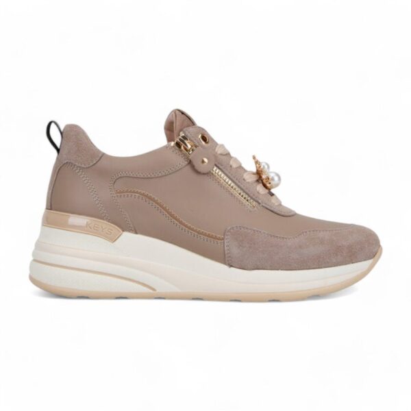 Keys sneakers platform con dettagli perle